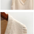 Fashion Winter Knitted Sweater Women Casual V-Neck Pullover Vest All-match Sleeveless Female Clothing Loose Tops Jumper 22783.