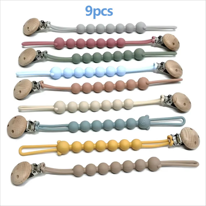 1/9PCS%20Baby%20One%20Pacifier%20Chain%20Baby%20Pacifier%20Lanyard%20Food%20Grade%20Silicone%20Teething%20Teether%20Anti%20Lost%20Pacifier%20Anti%20Drop%20Chain%20-%20Image%202