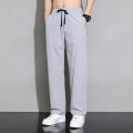 Becoolman -4 colors men's ice fiber sports pants light and breathable elastic waist casual sports straight pants feet compression pants. 