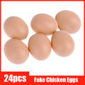 24-6pcs Fake Chicken Eggs Poultry Layer Coop Hatching Simulation Graffiti Eggs Dummy Egg Hen Poultry Chicken Prank Plastic Eggs. 