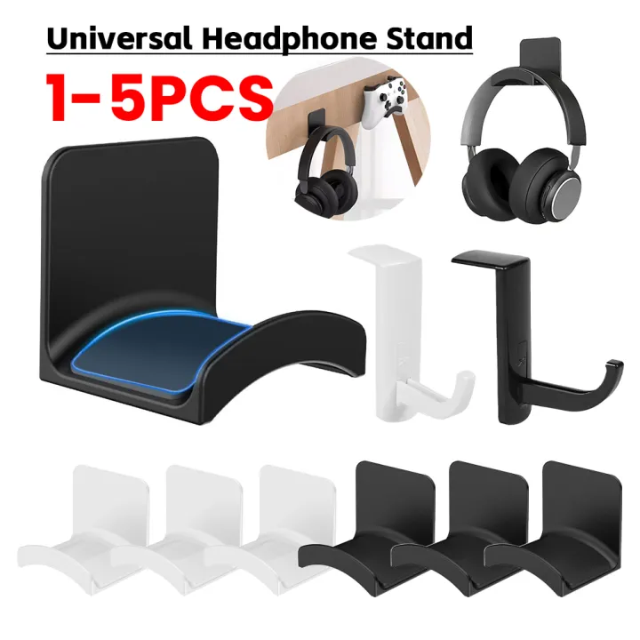 1-5PCS Universal Headphone Stand Adhesive Headphone Wall Mount Hanger ...