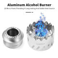 Lixada Mini Backpacking Stove 100ml Aluminum Alcohol Burner w Lid/Cross Stand/Windshield Portable Camp Stove for Camp Survival.