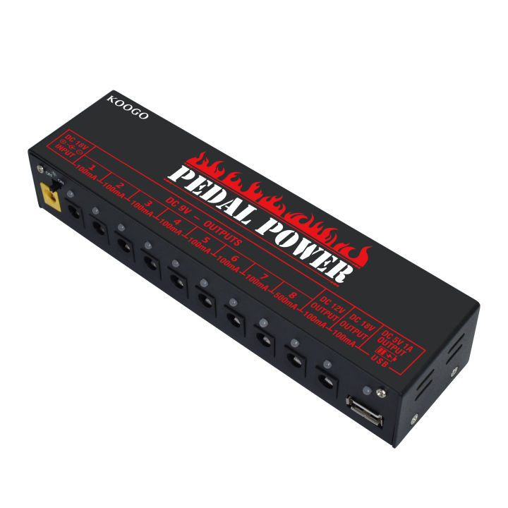 Koogo%20Guitar%20Pedal%20Power%20Supply%2010%20Isolated%20DC%20Output%20for%209V/12V/18V%20Effect%20Pedal%20with%20USB%20Charging%20Port%20for%20iPhone%20Noise%20Filter%20-%20Image%207