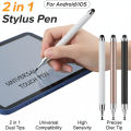 2 In 1 Universal Stylus Pen Dual Tip Capacitive Touch Screen Stylus Touch Pencil Silicone Disc Stylus Pen for Android Tablet Mobile Laptop Drawing Writing Gaming Note Taking No Charging Required Compatible with All Devices. 