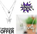 New fashion silver butterfllies design pendant with double layers chain necklace. 
