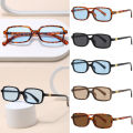 1pcs/5pcs Small Rectangular Sunglasses Women Retro Simple Eyeglasses Minimalist Style Design Sunshade UV400 Glasses Unisex.