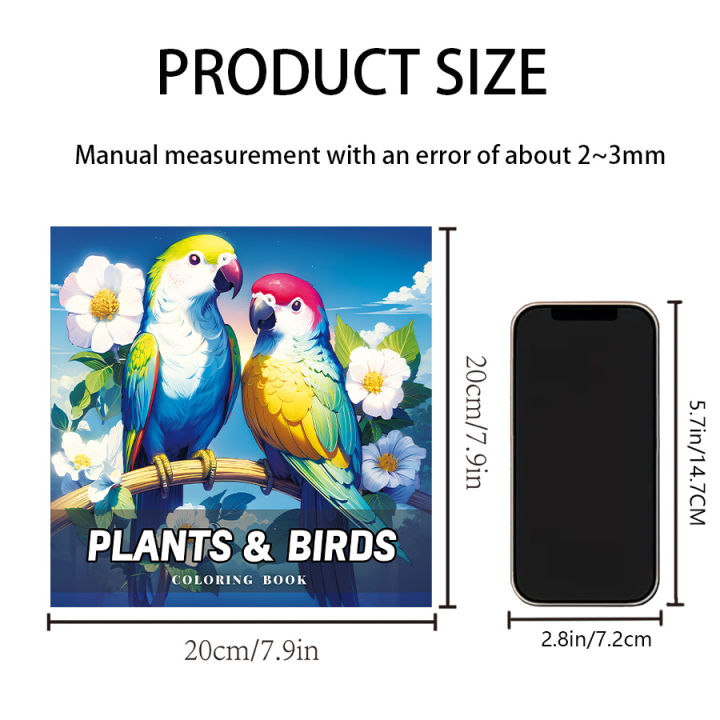 PLANTS%20&%20BIRDS%20Coloring%20Book%2026%20Pages%20Original%20Design%20For%20Children%20Adult%20Picture%20Book%20Kill%20Time%20Graffiti%20Painting%20Drawing%20-%20Image%207