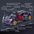 1:24 Pagani Huayra Dinastia Sport Car Model Toys Alloy Diecast Sound Light 4 Door Opened Racing Vehicle For Kids Gift Collection.