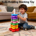Baby Rotating Rainbow Tower Montessori Stacking Puzzle Toys Safety Early Educational Children's Toys  Birthday . 