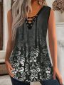 Plus Size 1XL-5XL Women Fashion Round Neck Tie Dye Print Sleeveless Tank Tops Ladies Casual Summer Tops Tank. 