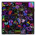 50/100PCS Cartoon Neon Light Rainbow Stickers Aesthetic Car Laptop Phone Luggage Bike Toy Graffiti Decal Sticker for Kid. 