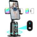 Auto Face Tracking Tripod 360° Rotating Auto Tracking Phone Stand, No App, Gesture Control Smart Shooting Camera Mount with Selfie Light and Remote for Live Vlog Streaming Video Tiktok-Rechargeable. 
