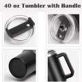 Stainless Steel 40oz Coffee Mug Personalized Tumbler with Handle Lid Straw Vacuum Thermos Cup 40oz. 
