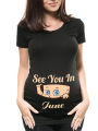 Pregnant Women's Pregnancy Announcement T-Shirt, Female Pregnancy Clothes, New Mom Clothes, See You in January-December, Funny.