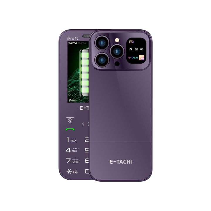 Etachi iPro 15 - 2.8 Inch Big Display - Dual Sim - 3500mAH Big Battery - Back Icon Pannel - Auto call recording - PTA approved - Memory Card Supported - 1 Year brand warranty