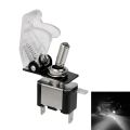 1PCS 12V 20A Toggle Switch LED Switch Car Auto Cover LED Light With Protective Cover SPST Toggle Rocker Switch Control On/Off 5.