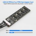 9Pin USB Header Male 1 to 4 Female Extension Cable USB 2.0 Splitter Cable Connector for Motherboard, Adapter for CPU, WiFi. 