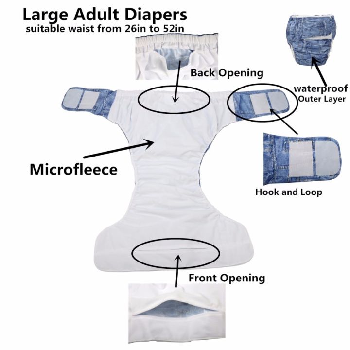 %5BSigzagor%5D1%20XL%20Adult%20Cloth%20Diaper%20Nappy%20Urinary%20Incontinence%20Pocket%20Reusable%20Insert%20Hook%20and%20Loop%20ABDL%20Age%20Play%2026.7in%20to%2050.4in%20-%20Image%205