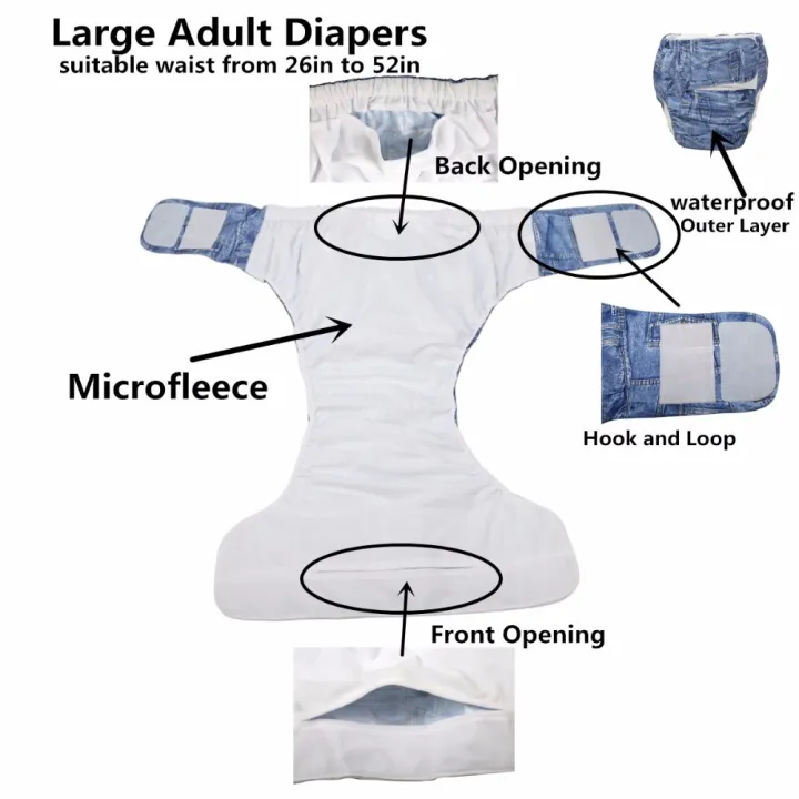 %5BSigzagor%5D1%20XL%20Adult%20Cloth%20Diaper%20Nappy%20Urinary%20Incontinence%20Pocket%20Reusable%20Insert%20Hook%20and%20Loop%20ABDL%20Age%20Play%2026.7in%20to%2050.4in%20-%20Image%204