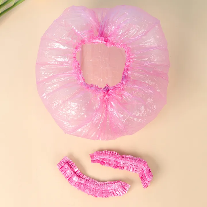 80pcs%20Shower%20Cap%20Head%20Cover%20Elastic%20Plastic%20Thickened%20Pink%20Round%20Cover%20Food%20Kitchen%20Bathroom%20Accessories%20Food%20Preservation%20Bag%20-%20Image%204