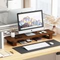 Desktop Computer Monitor Stand Desktop Heightening Frame Laptop Lifting Frame Solid Wood Storage Cushion Storage Bracket. 