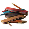Portable Genuine Cowhide Pencil Case Retro Leather Pen Bag Storage Pouch for Pens Stationery Holder School Office Supplies. 