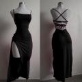 2024 explosive new dress summer high sensibility halter strap Spice Girl bag hip dress. 