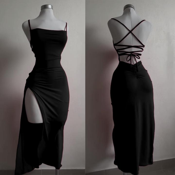 2024%20explosive%20new%20dress%20summer%20high%20sensibility%20halter%20strap%20Spice%20Girl%20bag%20hip%20dress%20-%20Image%204