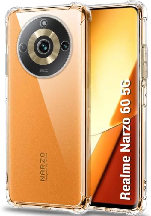 For Realme Narzo 60 5G Shockproof Bumper Case with Clear Soft TPU Protective Phone Cover Anti-Scratch