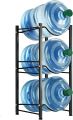 3 Gallon Water Jug Rack, 3-Tier Water Bottle Holder Storage Rack, Water Jug Organizer for Kitchen,Office,Garage, Dark Brown. 
