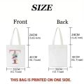 1pc Stylish Ailurus Fulgens Sakura Koala Print Black Tote Bag Eco Friendly Spacious Bag School Travel Yoga Bag Daily Use. 