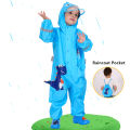 1-10 Years Old Children Raincoat Kids Boys Girls Waterproof Jumpsuit Hooded One-Piece Cartoon Dinosaur Baby Rainwear And Pants.