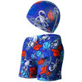 F5 cute cartoon children's swimming trunks + hat. 