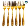 6 Pieces Golden Stainless Steel Spoon Set - Add A Touch Of Luxury To Your Dining Table With This Golden chopped Spoon Set multicolor.