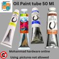Oil color Tubes 50 ml, Premium Oil Paint Tube – Rich Colors, Professional Quality by well known brands, blue bird, marries, butterfly, diamond etc. Attractive shades , beautiful art works. 
