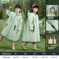 boys and girls for school students full body rain protection backpack seats one-piece raincoats.