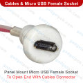 15pcs Panel Mount Micro USB Female Socket To Open End With Cables Connector DIY Better Smart Work. 