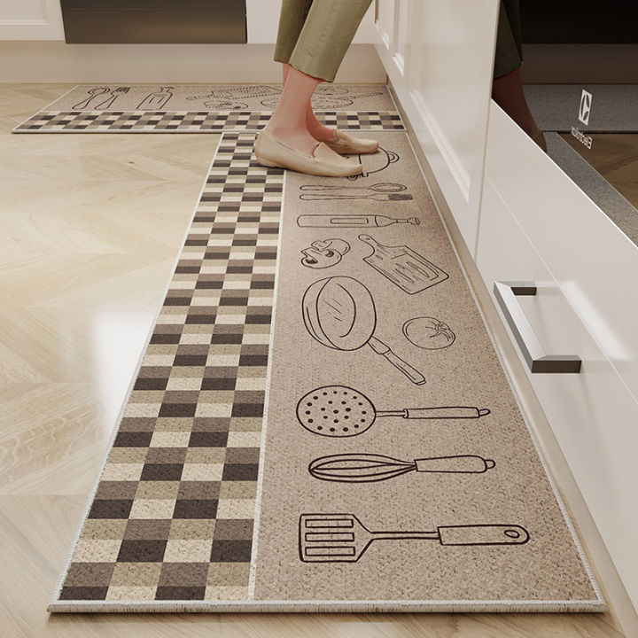 VIKAMA 1/2PC Cartoon Easy To Manage Kitchen Floor Mat Home Long Crystal ...
