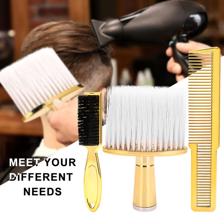 3Pcs Professional Barber Kit: Neck Duster, Hair Cutting Comb, Beard ...