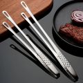 304 Stainless Steel Food Clip, Extended Barbecue Tongs for Household & Grill Use. 