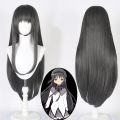 Anime Homura Akemi Wig for Cosplay Costume Wig Halloween Synthetic Long Dark Grey Straight Wigs Hair Anime Party Wigs. 