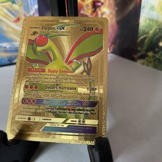 Flygon GX HP240 - Gold Foil Fan Art Pokemon Card - NM |