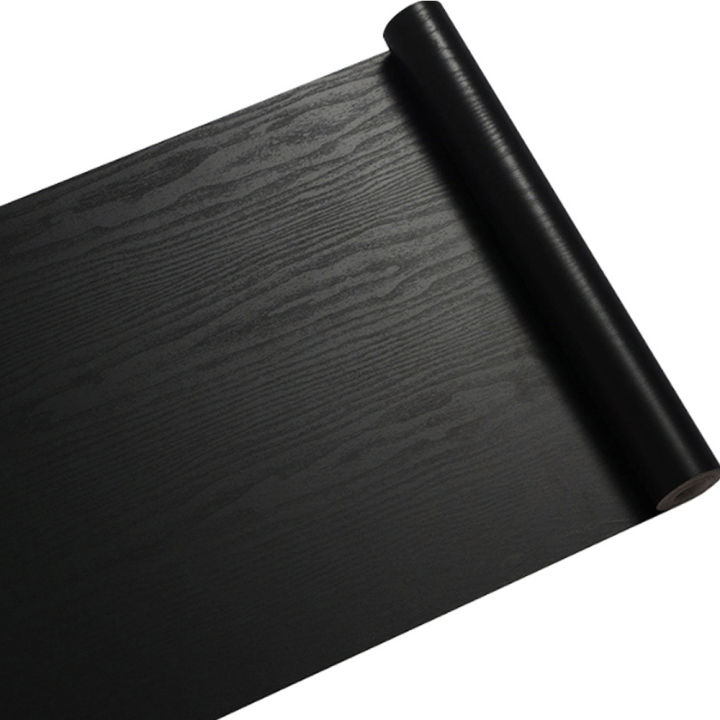 45cm Black Wood Grain PVC Wallpaper kitchen Wardrobe Cupboard Table ...