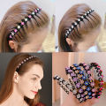 Non-Slip Rhinestone Hairbands Elastic Flower Fashion Pearl Women Hair Hoop Bands Headband Bezel Girls Hair Accessories Headdress. 