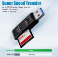 Caisi 2-in1 USB 3.0 Card Reader, Supports SD/Micro SD/SDHC/SDXC/MMC, Mini Camera Flash Reader Compatible with Windows, Mac, Linux. 