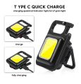 Multifunctional Keyring Light Mini Glare COB Keychain Light USB. Charging Emergency Light. 