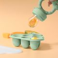 2pcs Baby Feeding Set: Baby Fruit Feeder with Freezer Mold with Lid, Silicone Food Tray Feeder, Breast Milk Teething Feeding Set. 