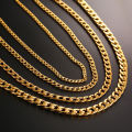 Vnox Men's Cuban Link Chain Necklace Stainless Steel Black Gold Color Male Choker colar Jewelry Gifts for Him. 