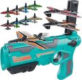 Air Battle Gun Airplane Launcher Toys for Kids Outdoor and Indoor 4 Foam Airplanes Pistol Shooting Game Glider One Click Ejection. 