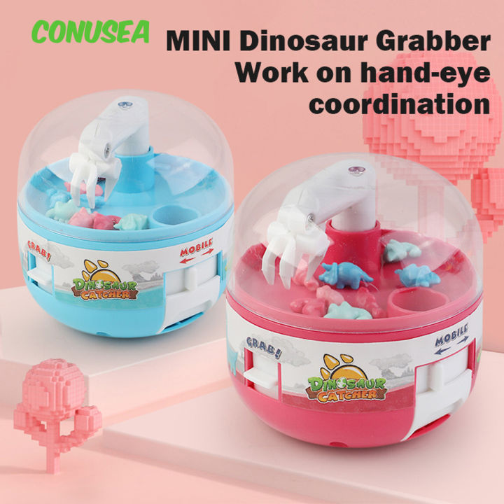 Mini Dinosaur Claw Machine Children's Crane Grab Machines Happy Egg Twist Machine Toys for Children Game Dolls for Girls Gifts